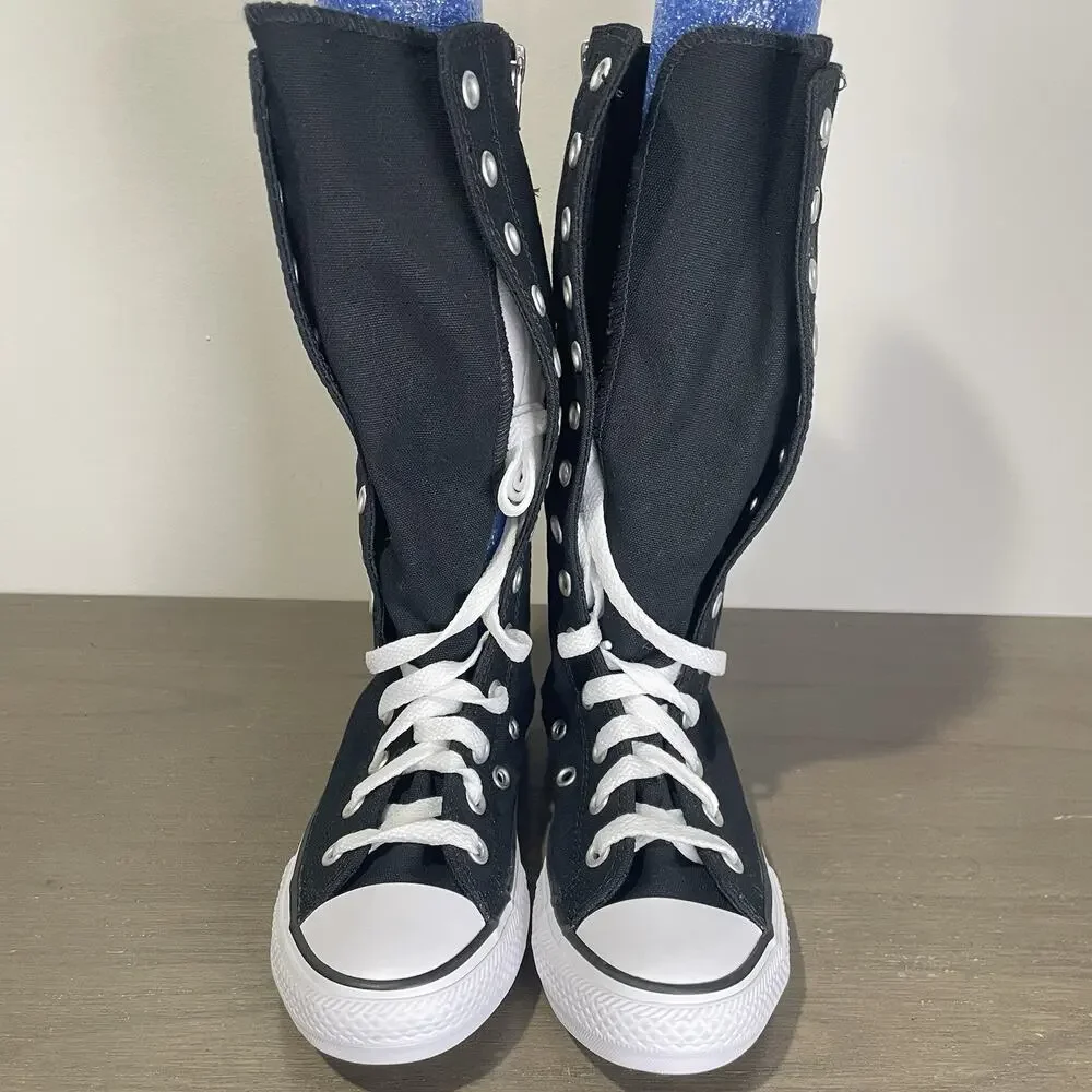 Converse Kids Size 12 Shoes NEW Knee High Chuck Taylor All Star XHi Black Zip Up
